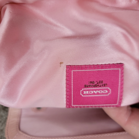 Coach Pave Madison Crystal Evening Black Suede Leather Clutch Pink Satin 8975/05 - Picture 13 of 16